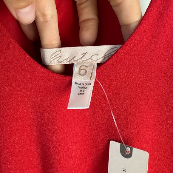 Anthropologie Jumpsuit Red NWT Hutch Flare Front-Slit Size 6 - Picture 7 of 12